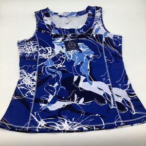The Bubble‎ Womens Lexi Tank Top Blue Floral Size Medium NWT